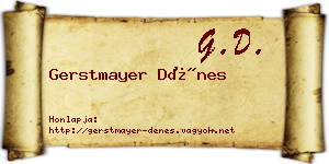 Gerstmayer Dénes névjegykártya